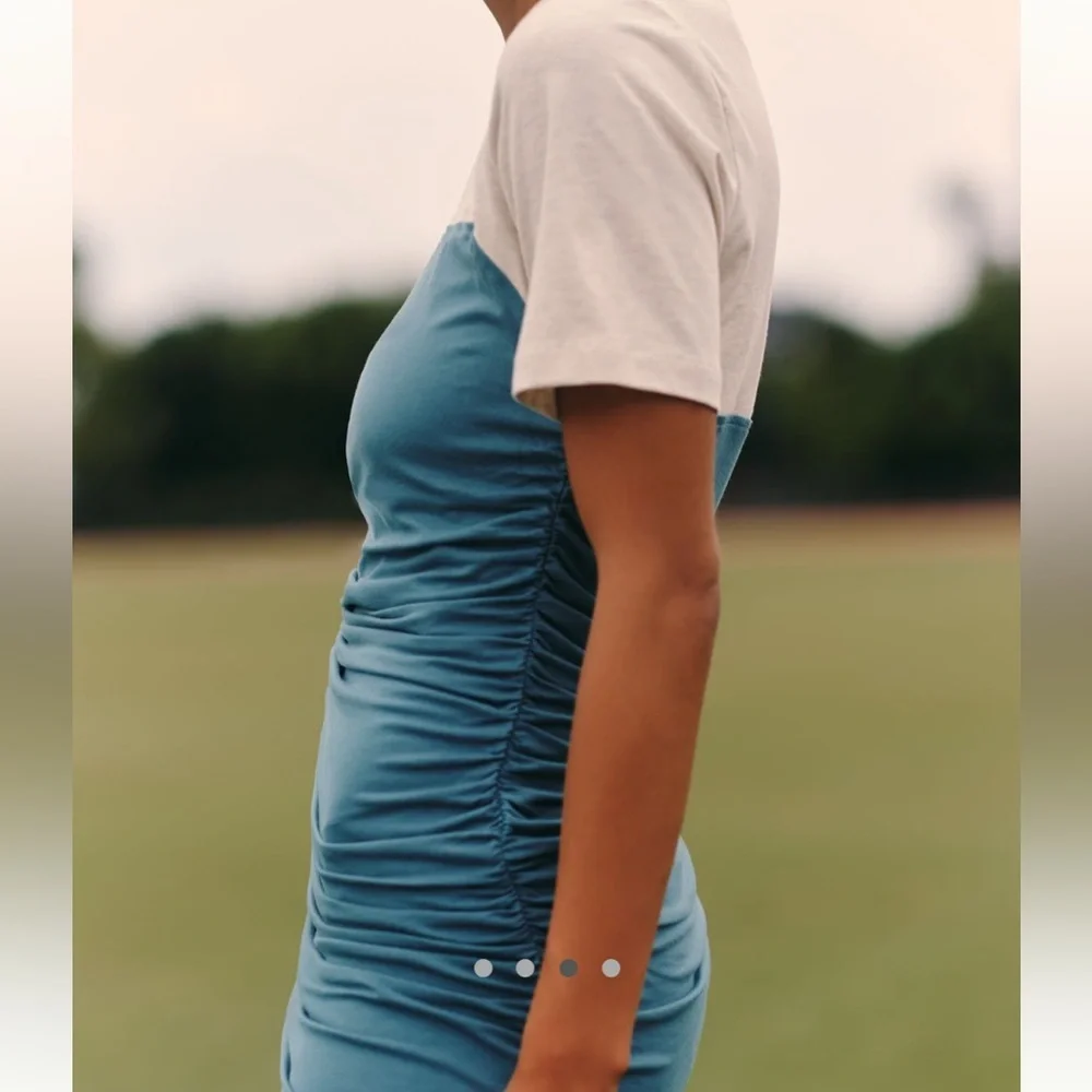 Daily Practice by Anthropologie Colorblock Side-Runched Mini Dress Size Large - Picture 6 of 7